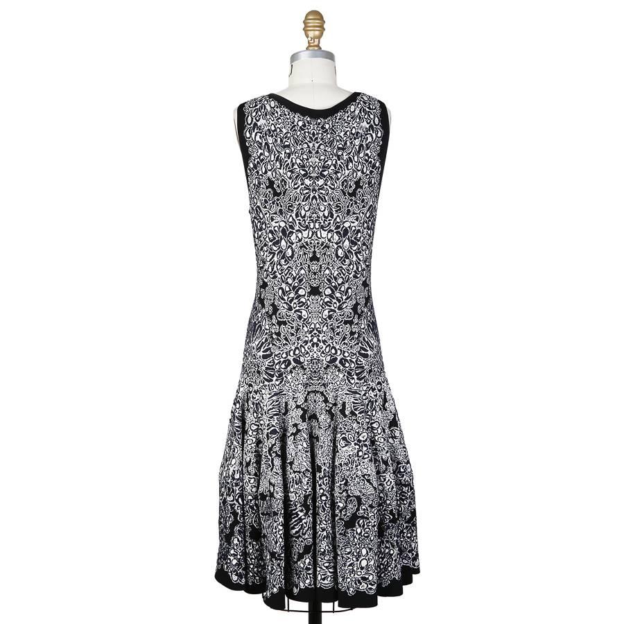 This is a sleeveless knit dress from Alexander McQueen in the last 5 years. It features an unequivocal Alexander McQueen pattern of organic symmetry.  