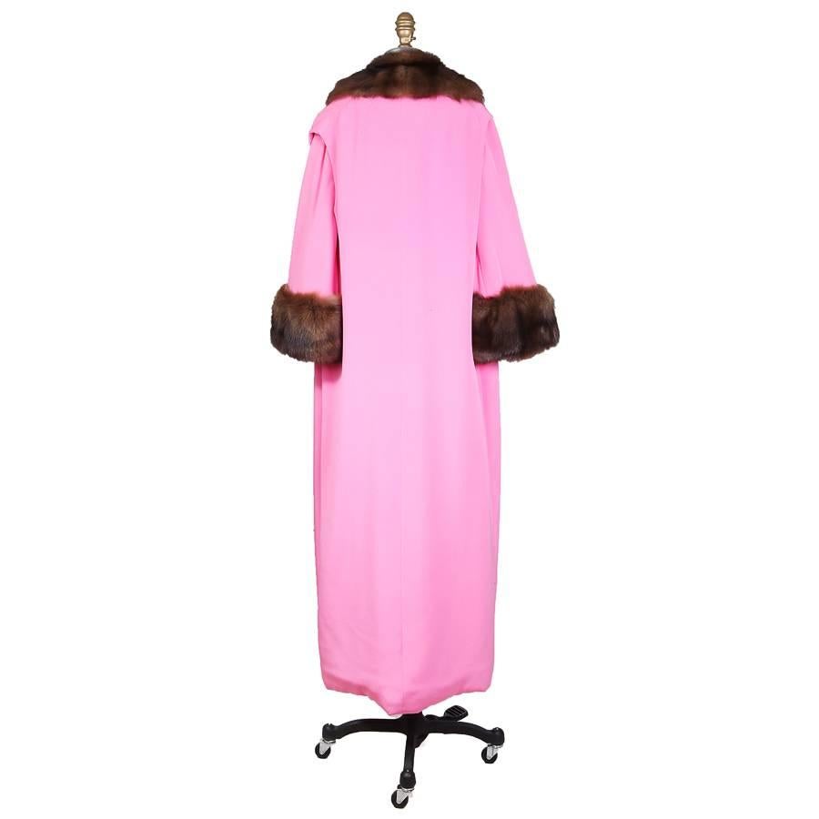 pink dress with fur trim