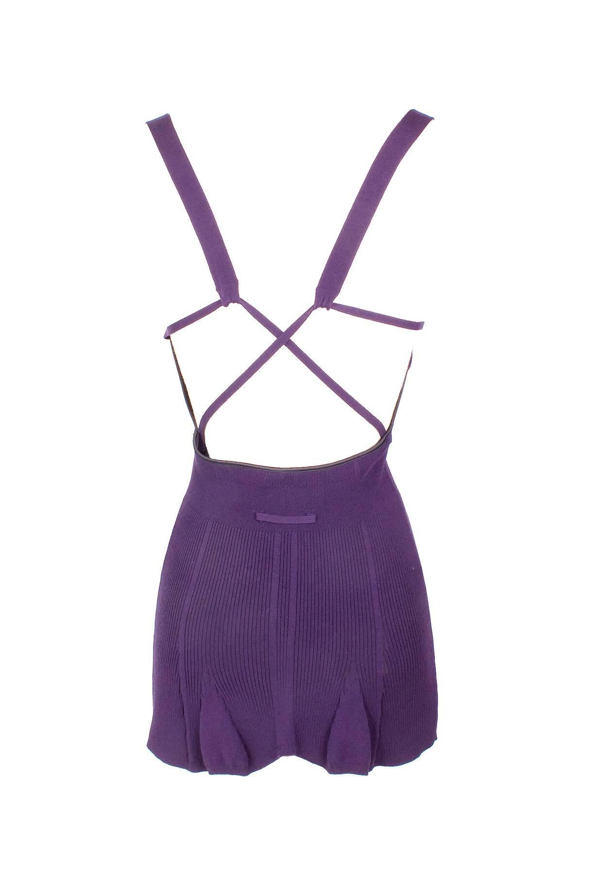 Purple Jean Paul Gaultier Knit Tank with Cone Bra circa late 1980s/early 1990s