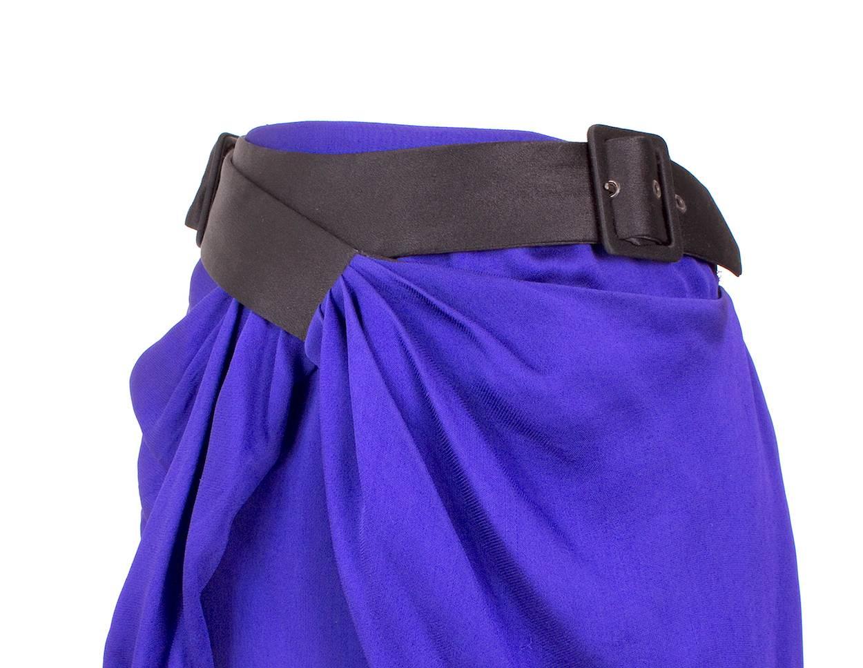 Jean Paul Gaultier Purple Wrap Buckle Skirt In Excellent Condition In Los Angeles, CA