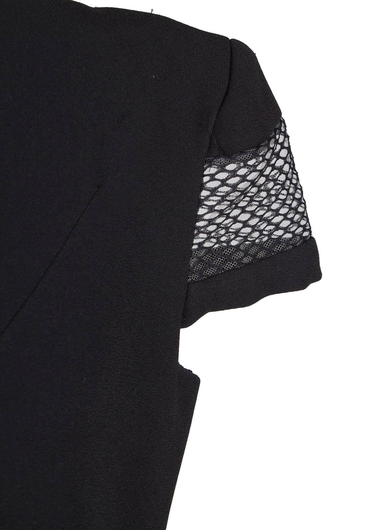 Jean Paul Gaultier Black Sheath Dress with Mesh Panels circa 1980s In Excellent Condition In Los Angeles, CA
