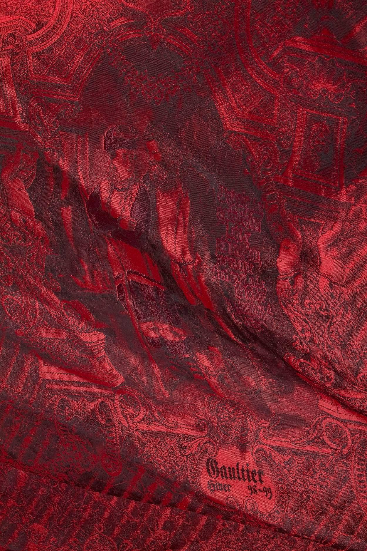 Red Jean Paul Gaultier Printed Ballgown Skirt circa 1990s