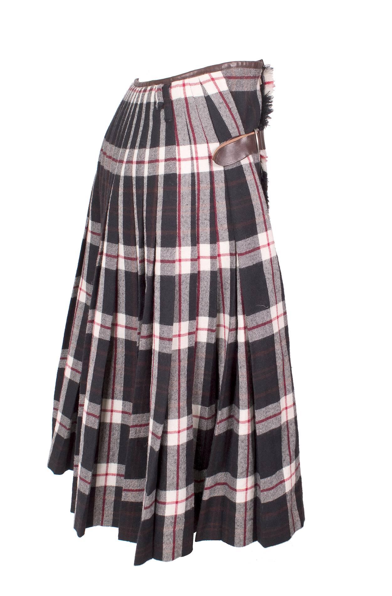 Jean Paul Gaultier Plaid Kilt circa 1990s In Excellent Condition In Los Angeles, CA