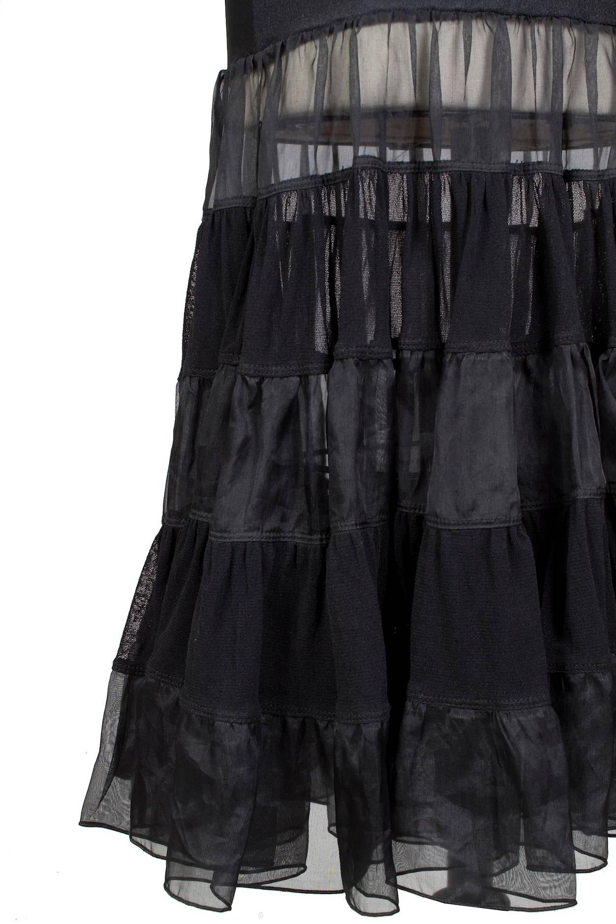 Jean Paul Gaultier Tube Skirt with Tiered Ruffles circa 2000s In Excellent Condition In Los Angeles, CA