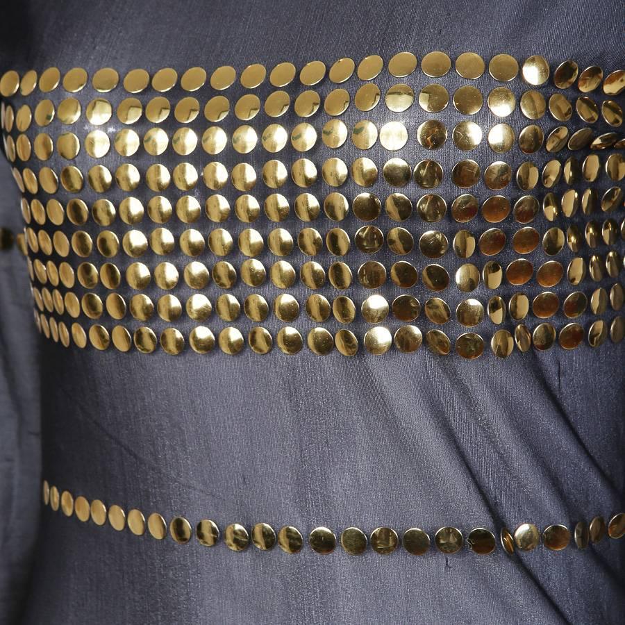 Black Todd Oldham Mesh and Gold Button Dress circa 1990s