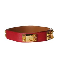 Hermes Red Epsom Leather Belt, 1994