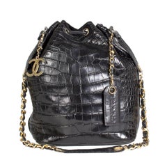 Vintage Chanel Croc Bucket Bag, 1989-1991