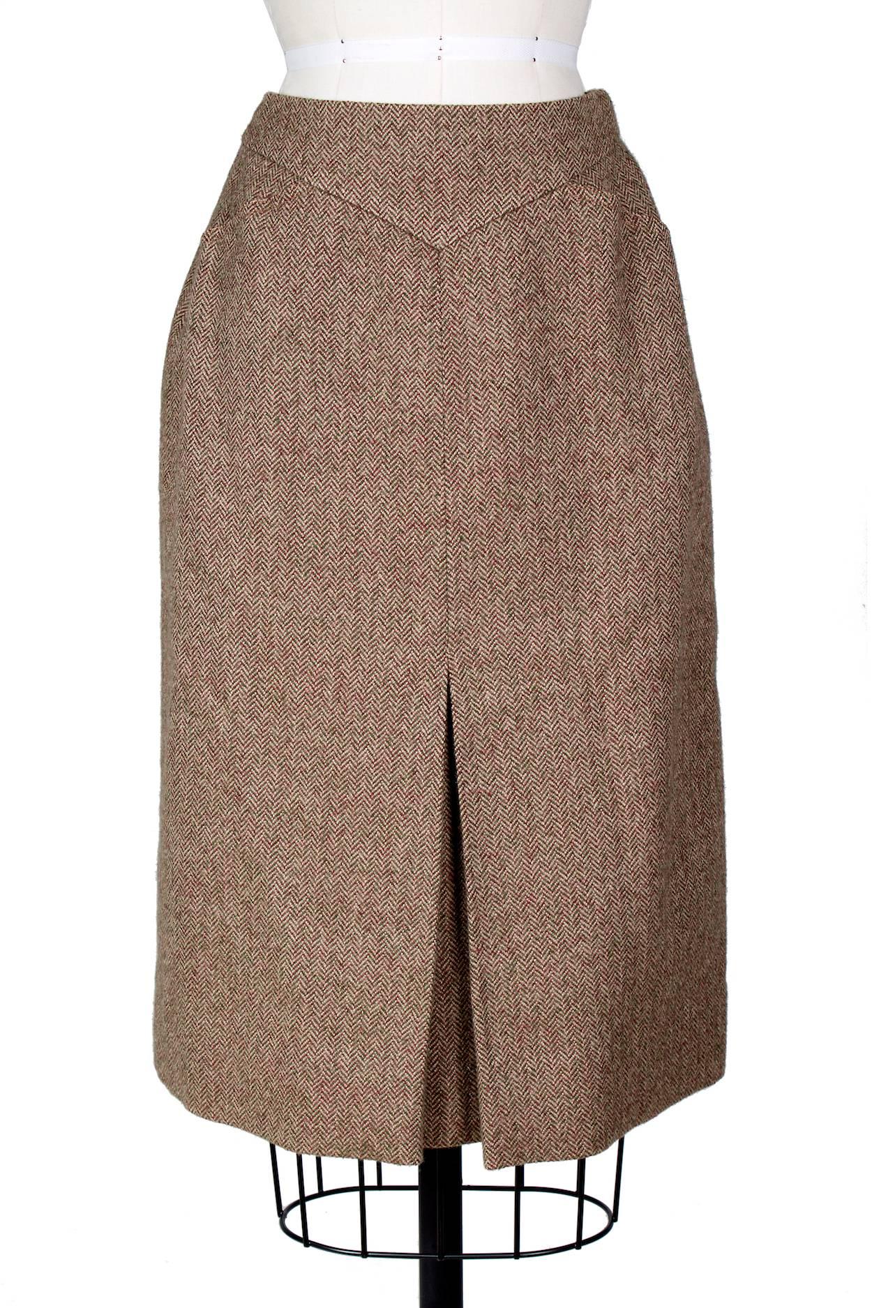 Women's Jean Patou 3 Piece Wool Tweed Skirt Suit circa 1950s