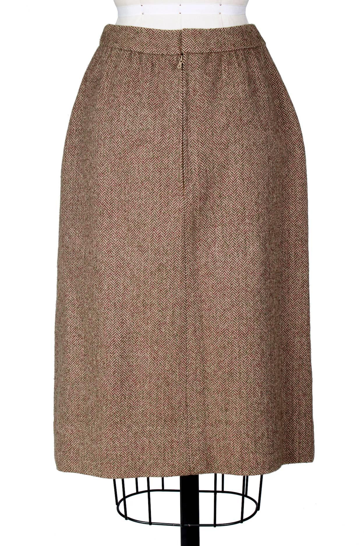Jean Patou 3 Piece Wool Tweed Skirt Suit circa 1950s 1