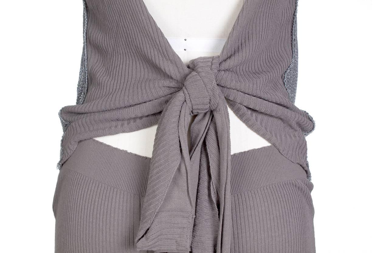 Gray Jean Paul Gaultier Chainmail and Knit Tank Dress circa 1990s