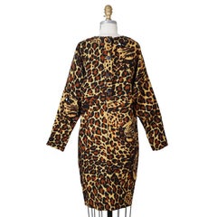 Saint Laurent Rive Gauche Leopard Print Dress