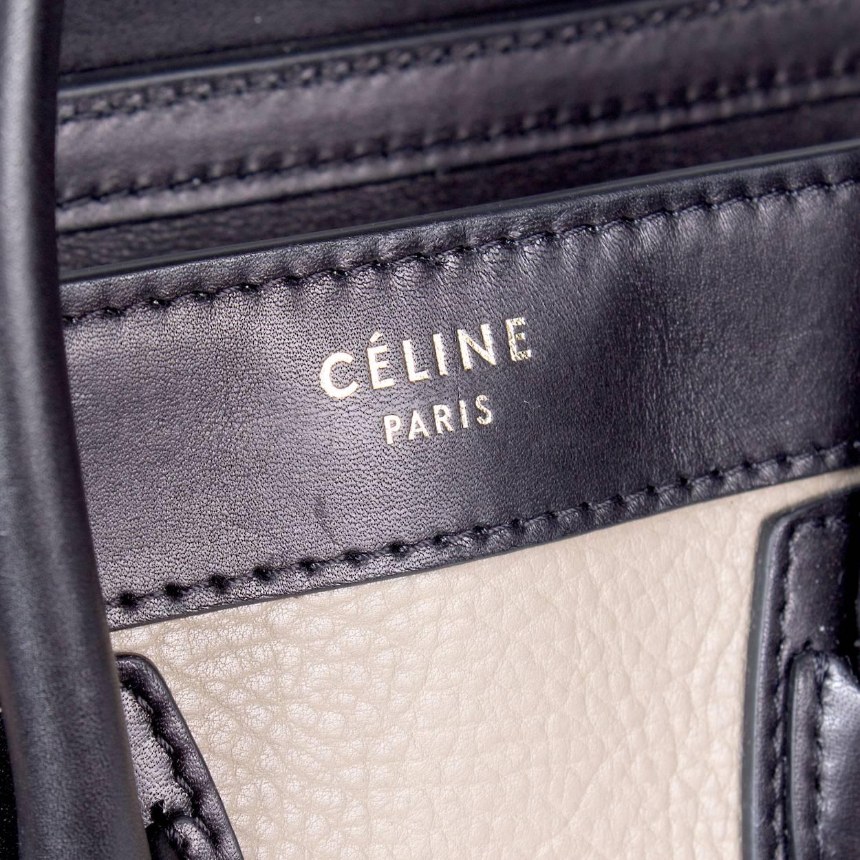 Celine Mini Tote in Black and Taupe rather with Royal Blue Suede 1