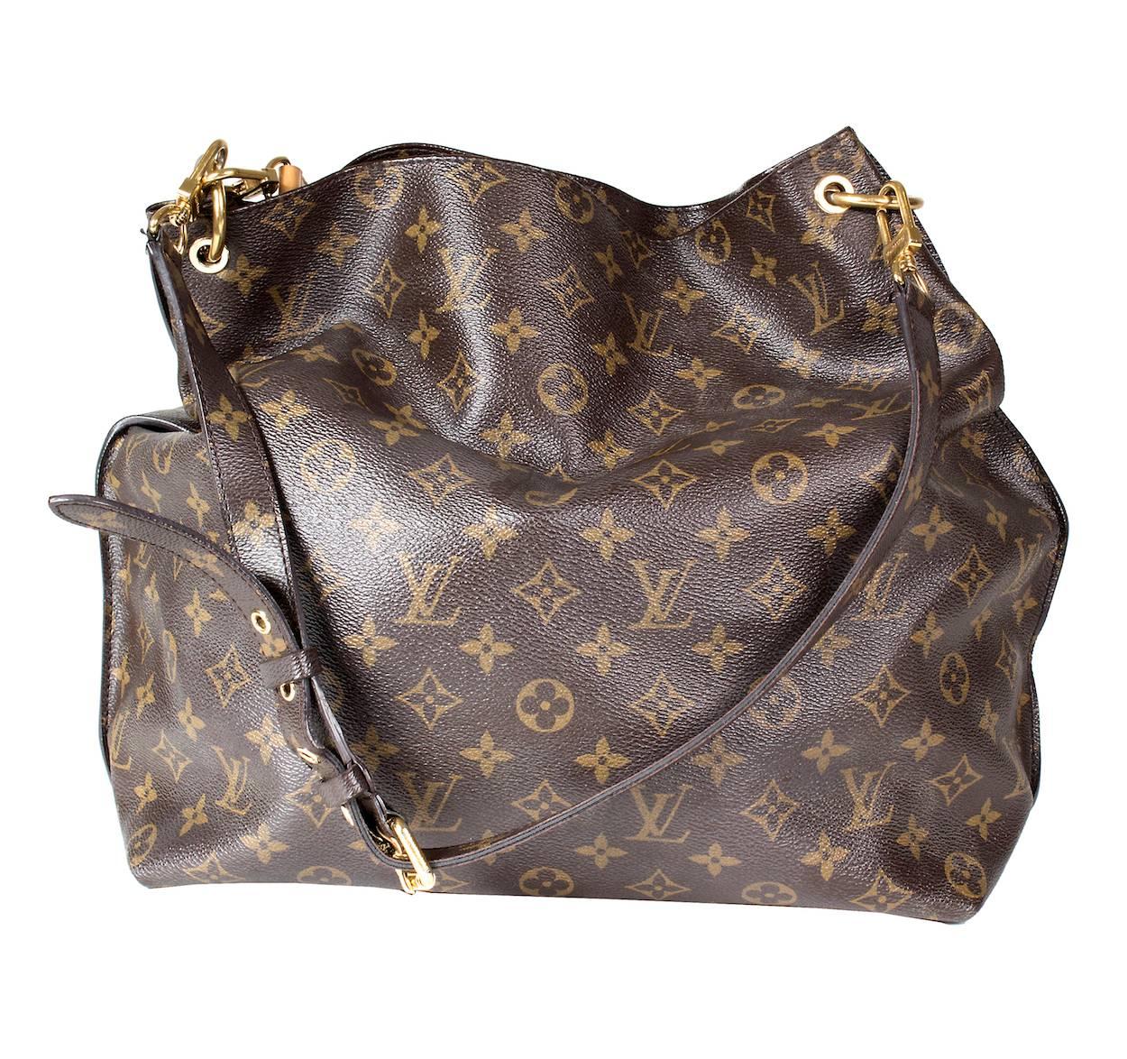 Gray Louis Vuitton Leather Monogram Metis Hobo Bag