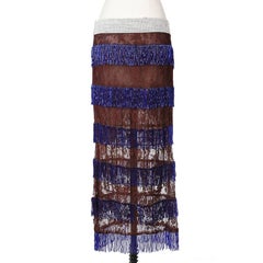 Dolce & Gabbana Lace Skirt with Beaded Fringe
