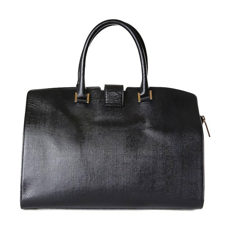 YSL Cabas Leather Tote with Gold Y Hardware at 1stDibs | ysl cabas bag