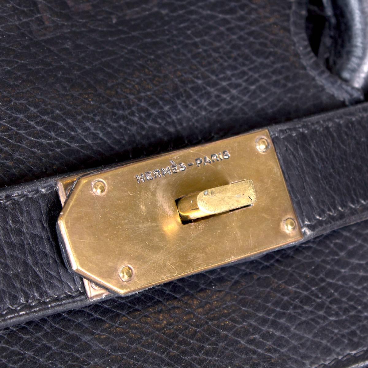 Women's or Men's Hermes HAC 50cm Travel Birkin in Black Clemence Leather