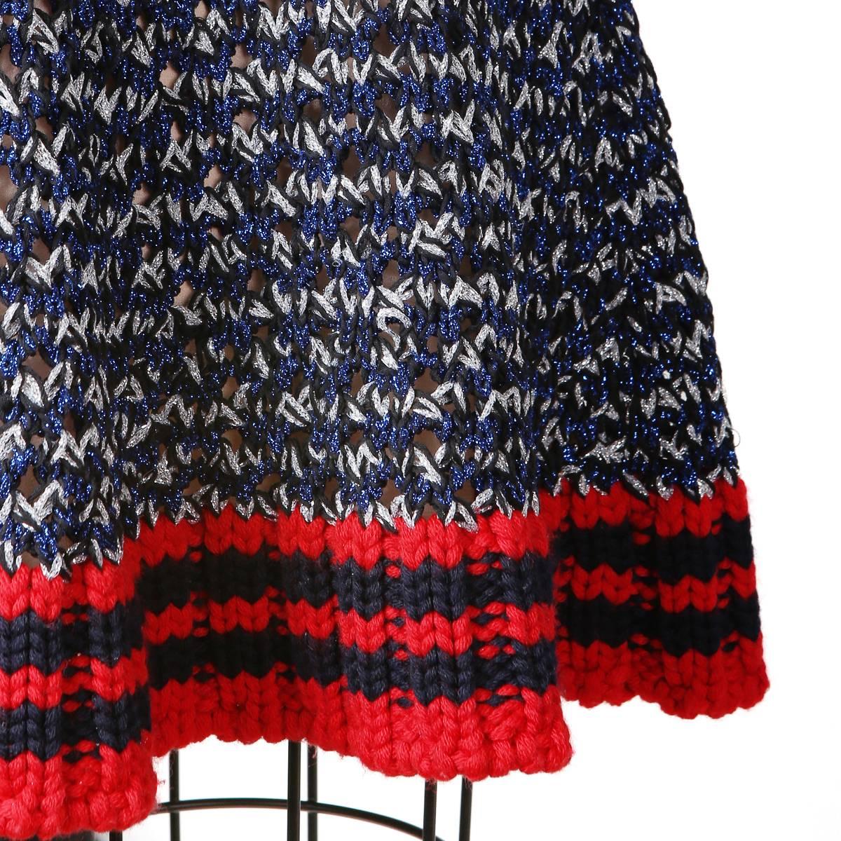 Black Gucci Knit Varsity Skirt, 2017