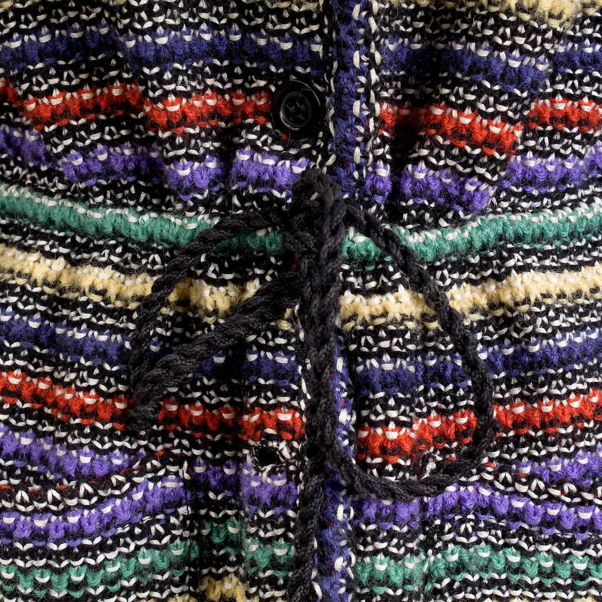 Black Missoni Striped Sweater with Cinch Tie, circa 1970s