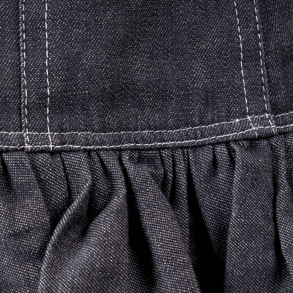 Black Patrick Kelly Strapless Grey Denim Dress, circa 1980s