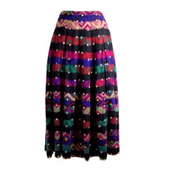 Retro Missoni Wool Skirt with Zag Zag Stripes