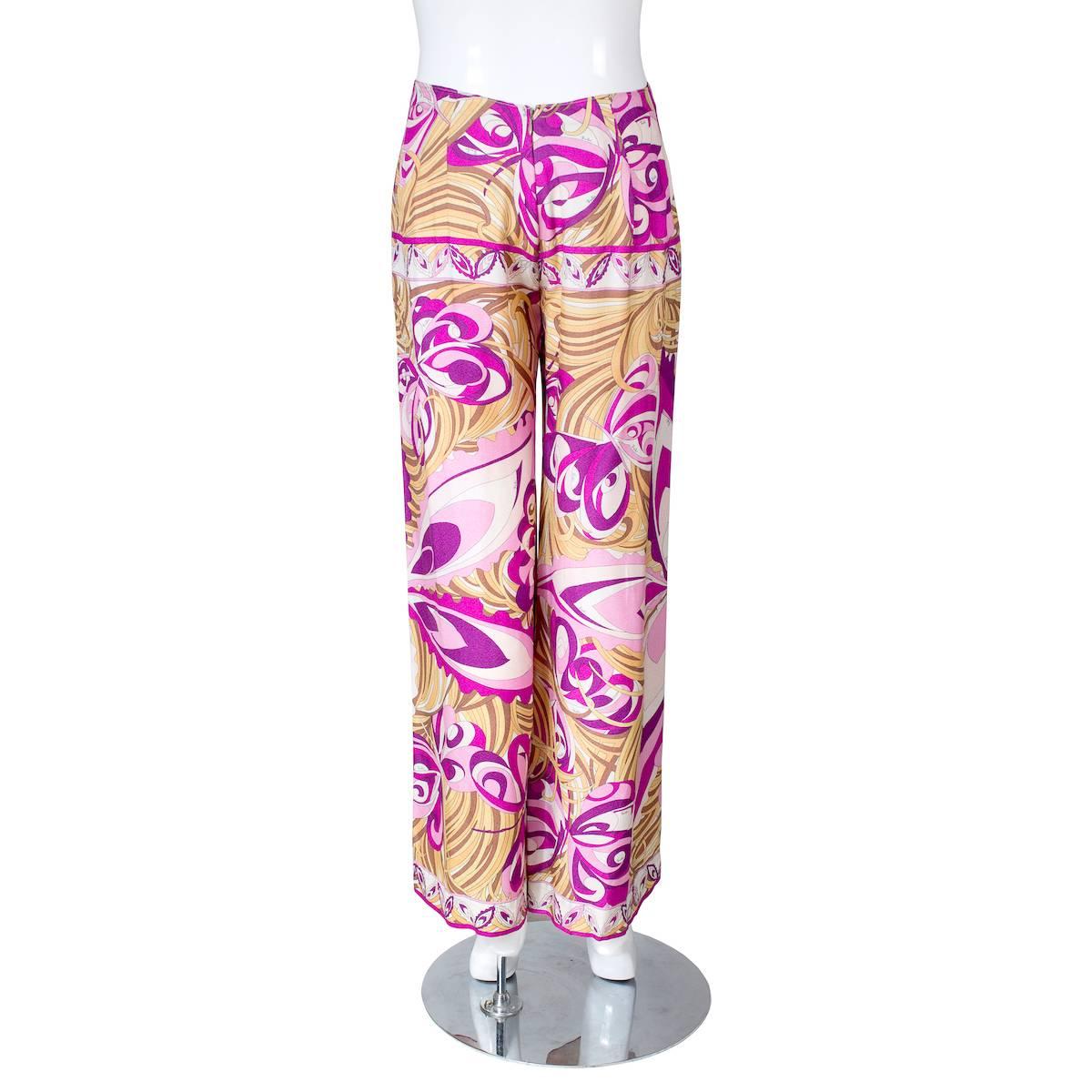Pair of vintage pants from Pucci.  Silk with a hidden zip closure.  

11.5