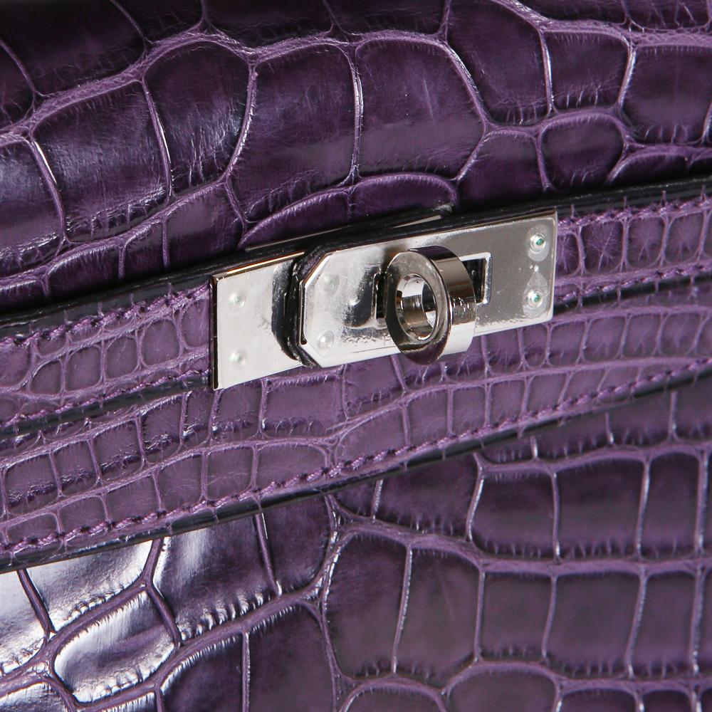 Black Hermes Purple Croc Pochette, 2008