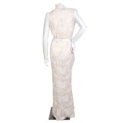 Alexander McQueen Lace Gown with Sun Belt