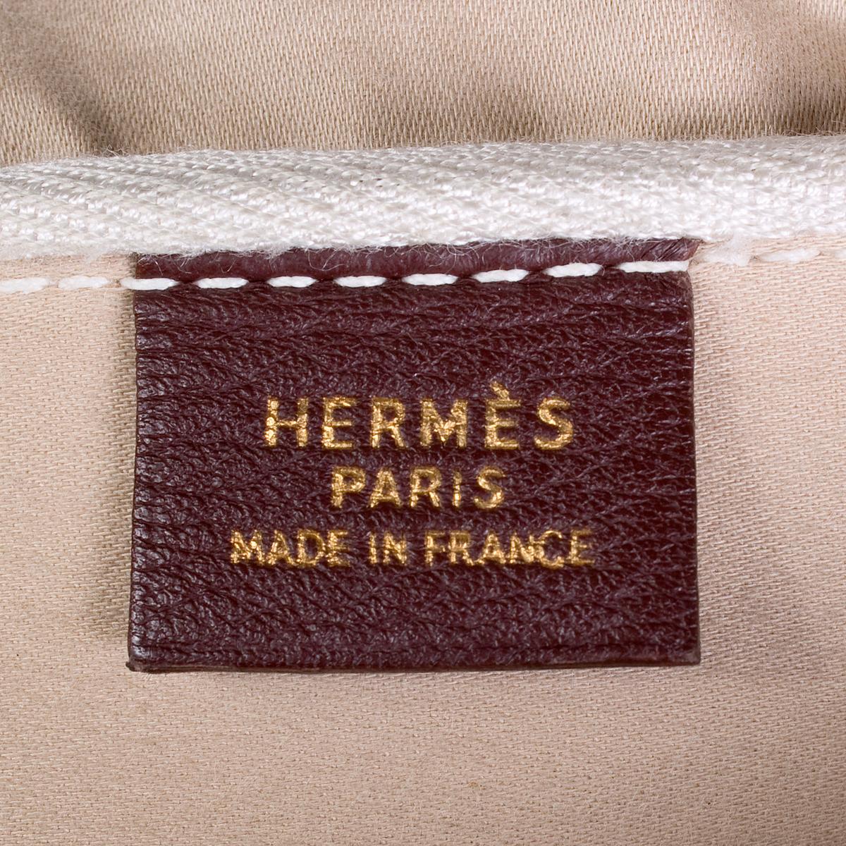 Hermès - Sac Helena en cuir de tabac et toile de toile Bon état - En vente à Los Angeles, CA