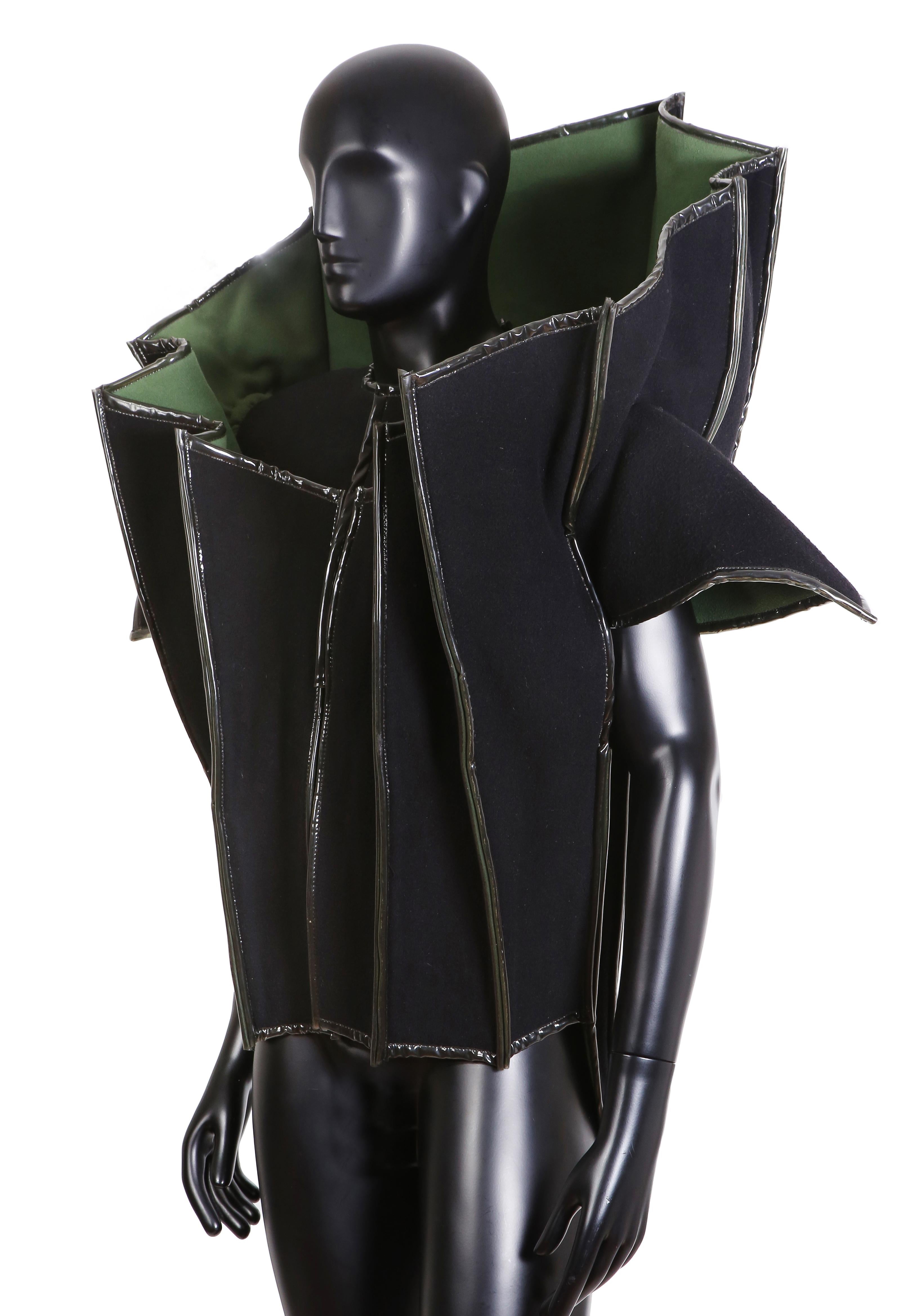 Paco Rabanne Couture Black and Green Architectural and Structured ...
