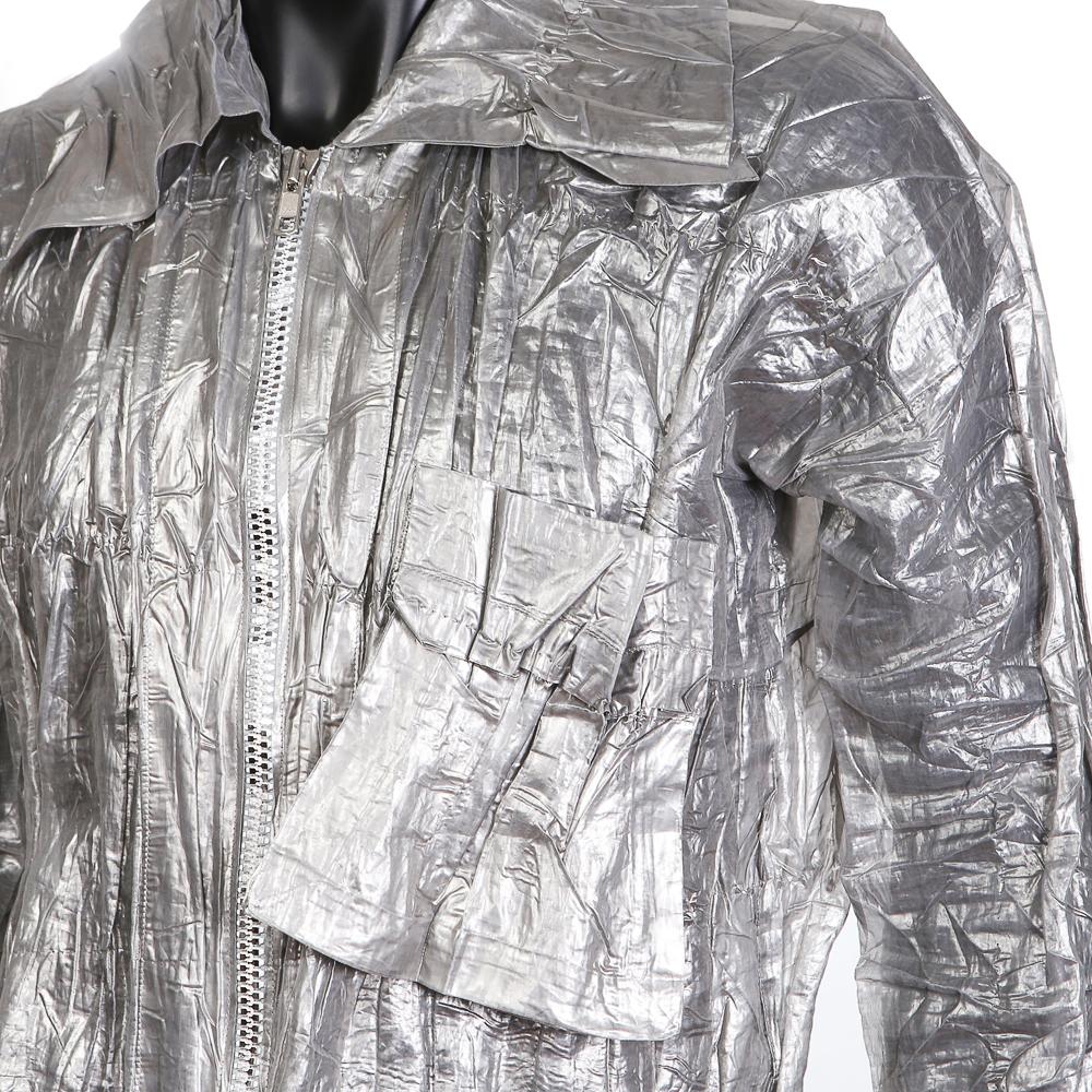 Gray Issey Miyake Crinkled Metallic Shirt