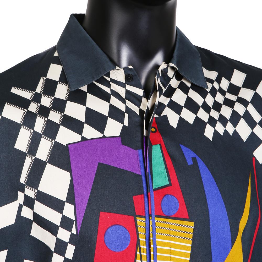 graphic button up shirt