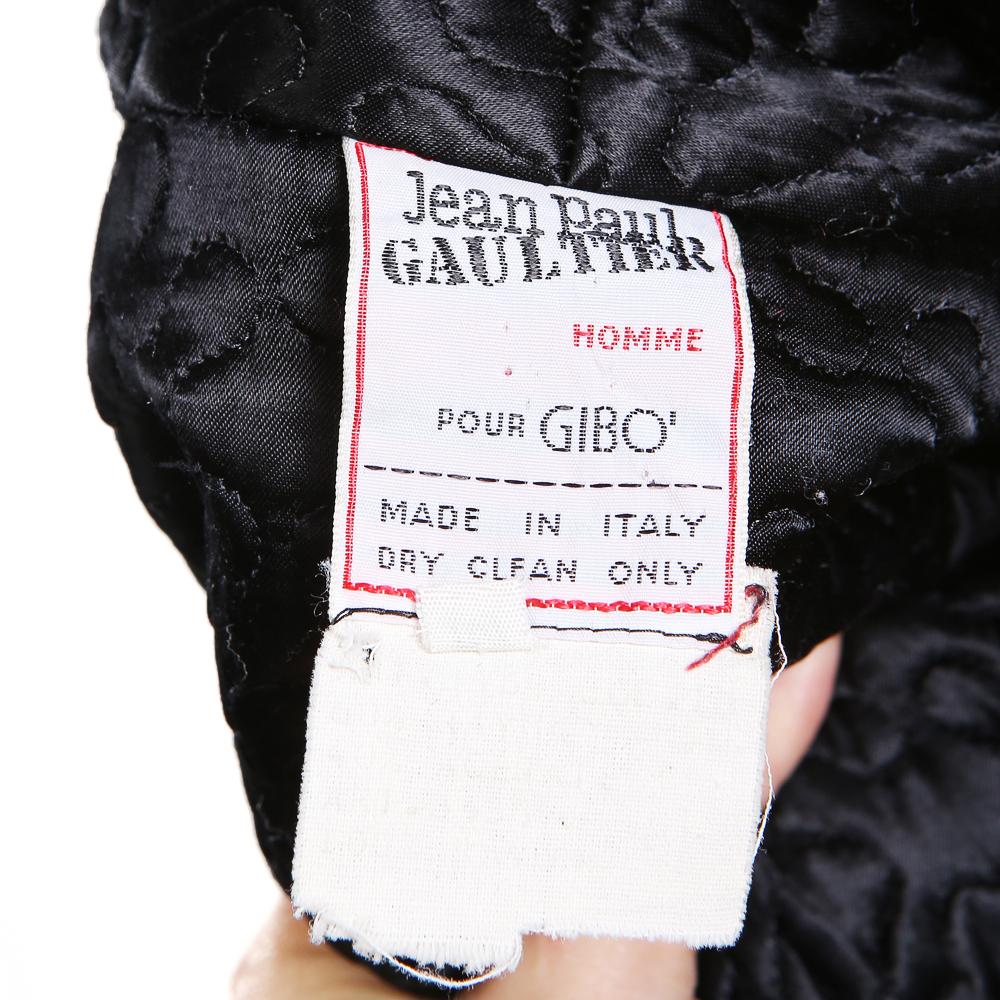 Jean Paul Gaultier Black Tailcoat Lined with Satin Squiggle Quilting, c. 1990s In Excellent Condition In Los Angeles, CA