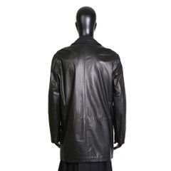 Hermes Black Lambskin Mac Coat, circa 1980s