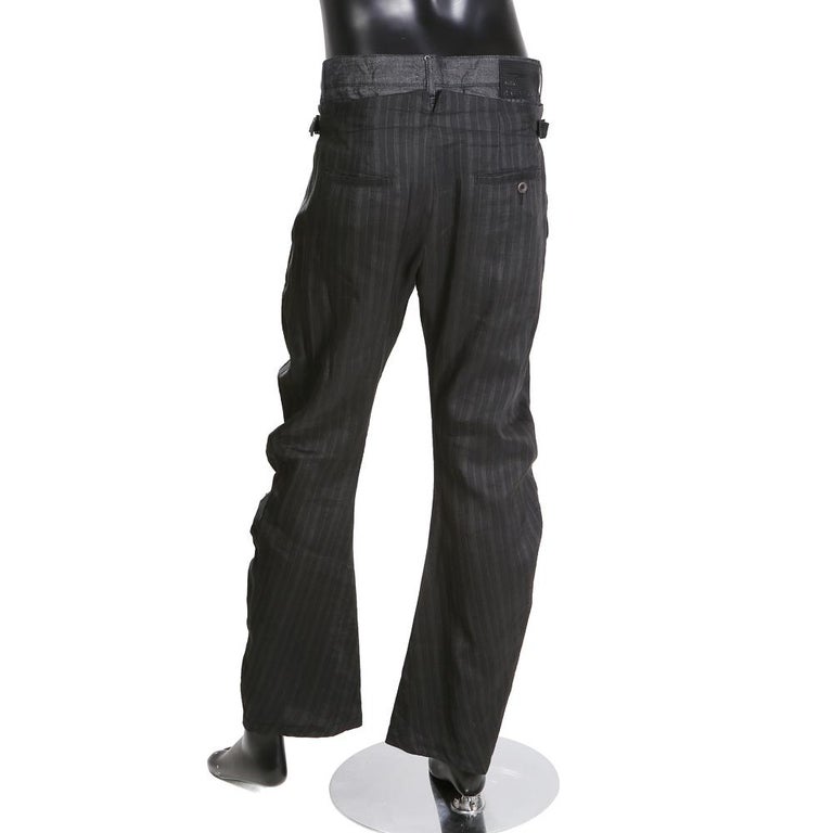 John Galliano Denim and Linen Double Waist Pants at 1stDibs pants