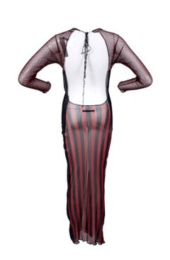 Jean Paul Gaultier Spring 1997 Striped Mesh Dress