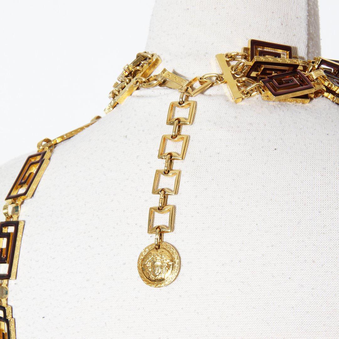 Gianni Crystal Cross Heart Necklace Chain Belt 1990's Sale at 1stDibs | cross chain belt