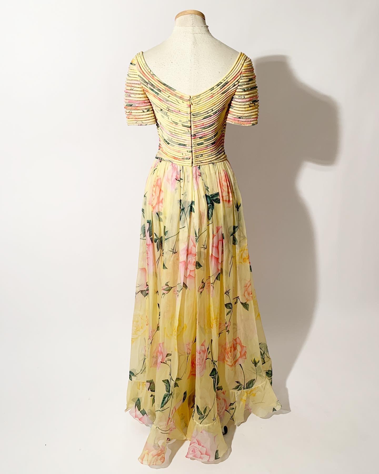 Women's Valentino Couture Organza Floral Print Dress 