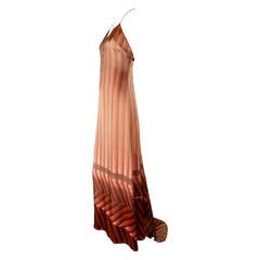 Vintage 1990s Satin Stripe Dries Van Noten Evening Gown