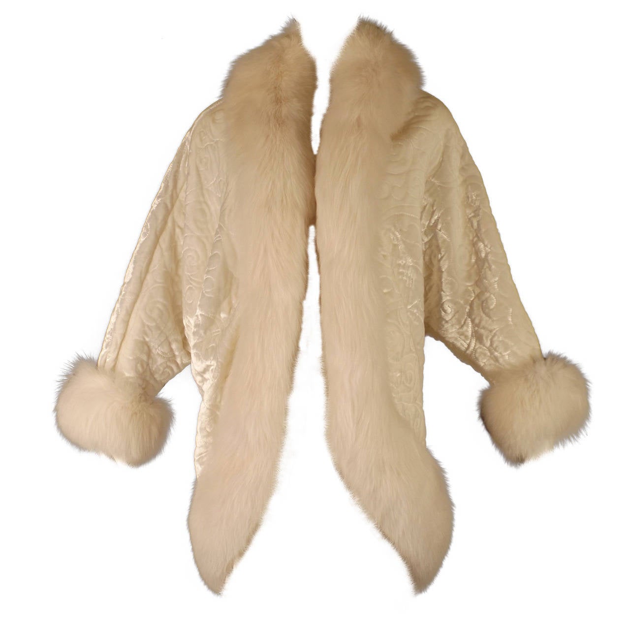 c.2000 Michael Casey Velvet & Fox Fur Cocoon Coat For Sale
