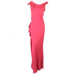 2000s John Galliano Pink Crepe Evening Gown