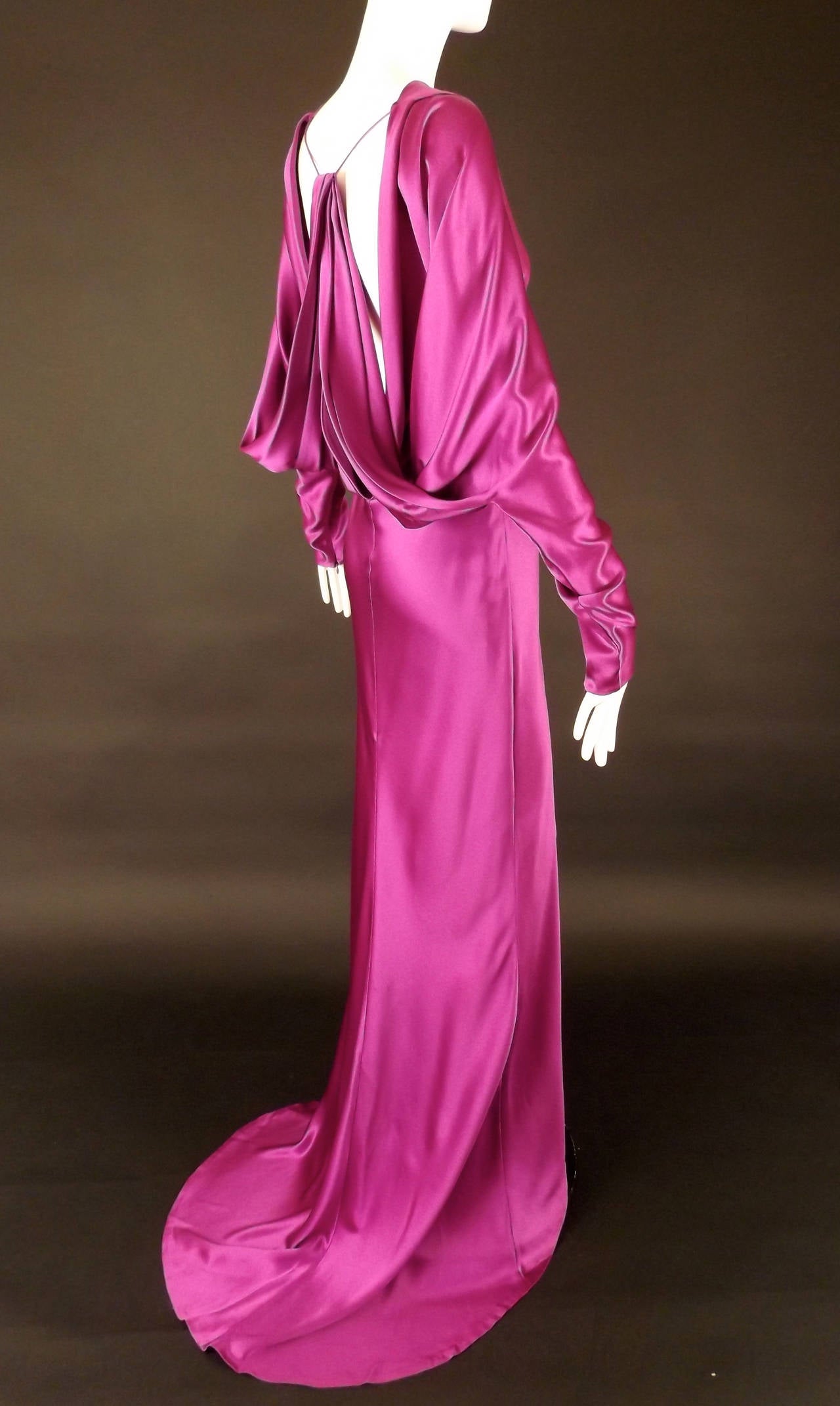 2007 Raspberry Bias Alexander McQueen Evening Gown 1