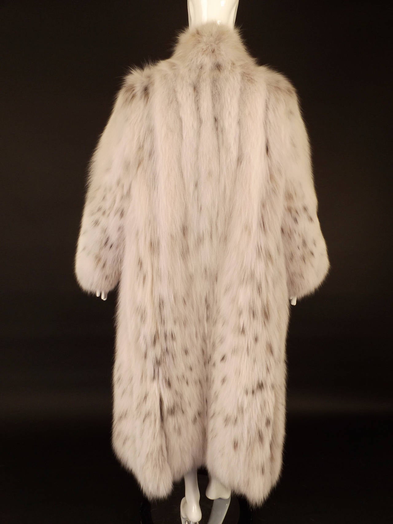 Women's White Chado Full Length Underbelly Lynx Fur Coat
