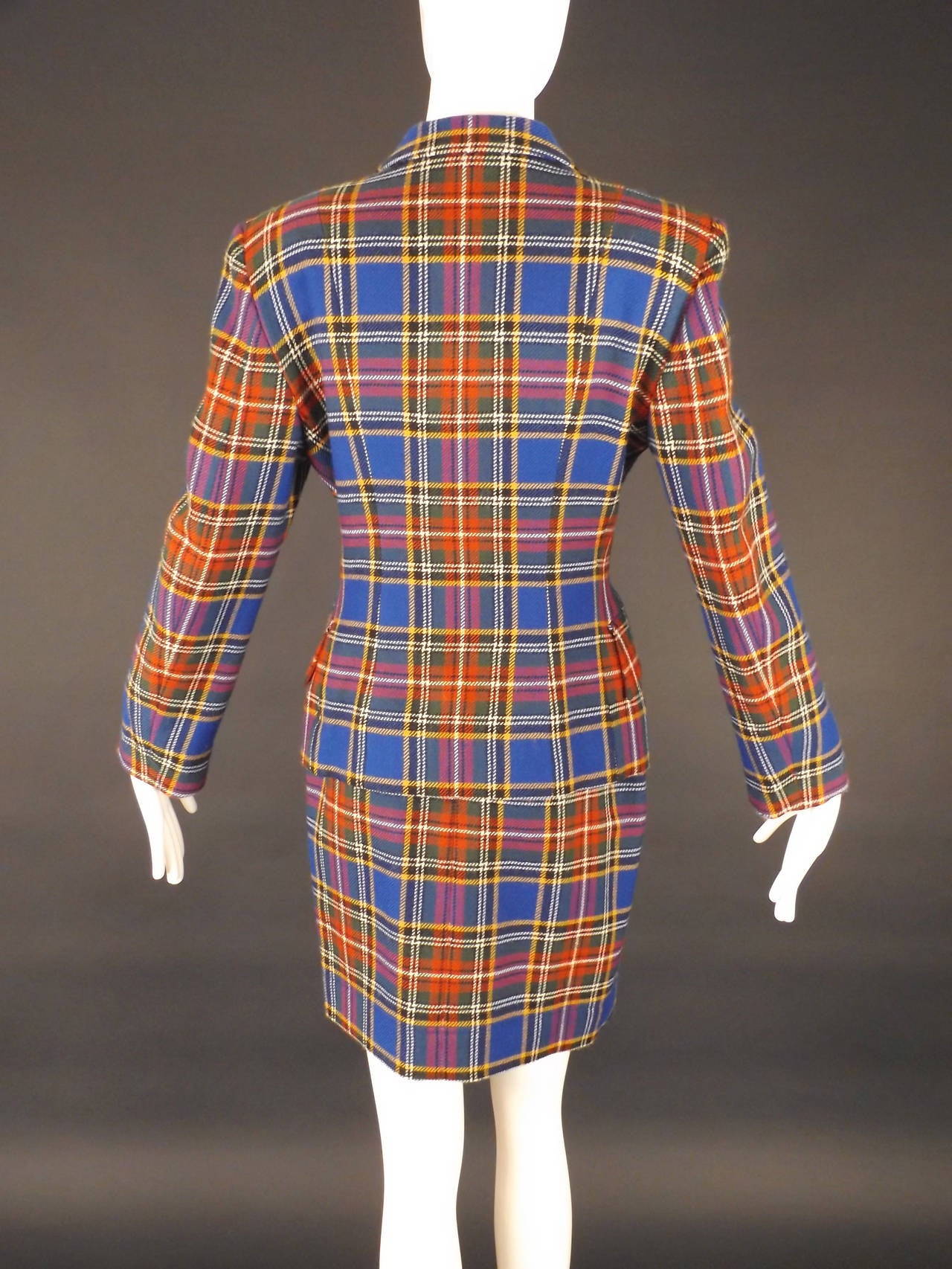 Women's 1991 Moschino Plaid Water Faucet Suit