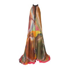 Printed Silk Chiffon Etro Trapeze Gown