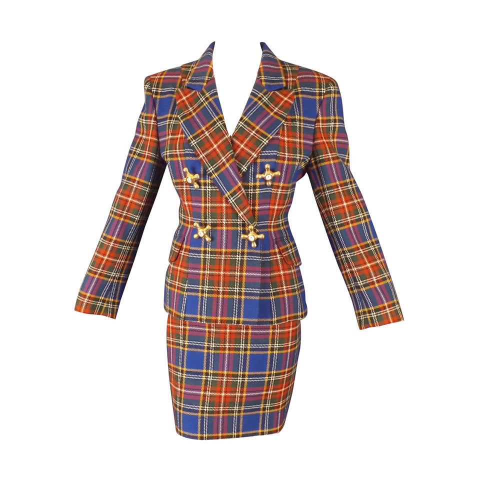 1991 Moschino Plaid Water Faucet Suit