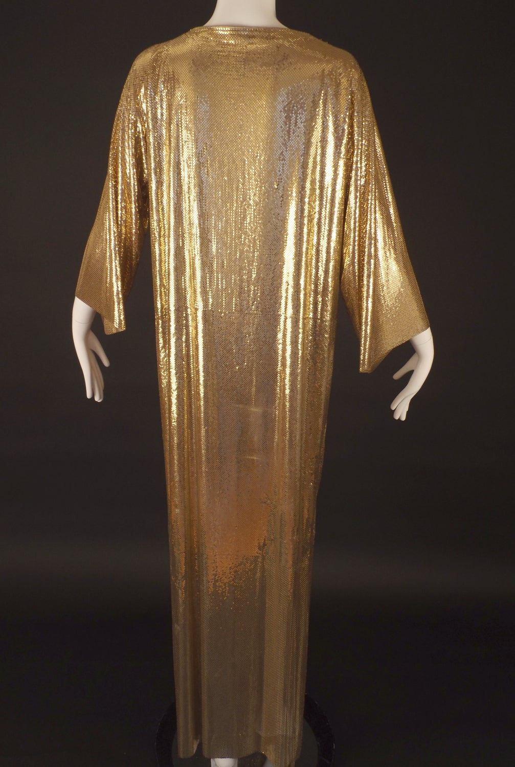 1970s Anthony Ferrera Gold Metal Mesh Gown In Good Condition In Dallas, TX