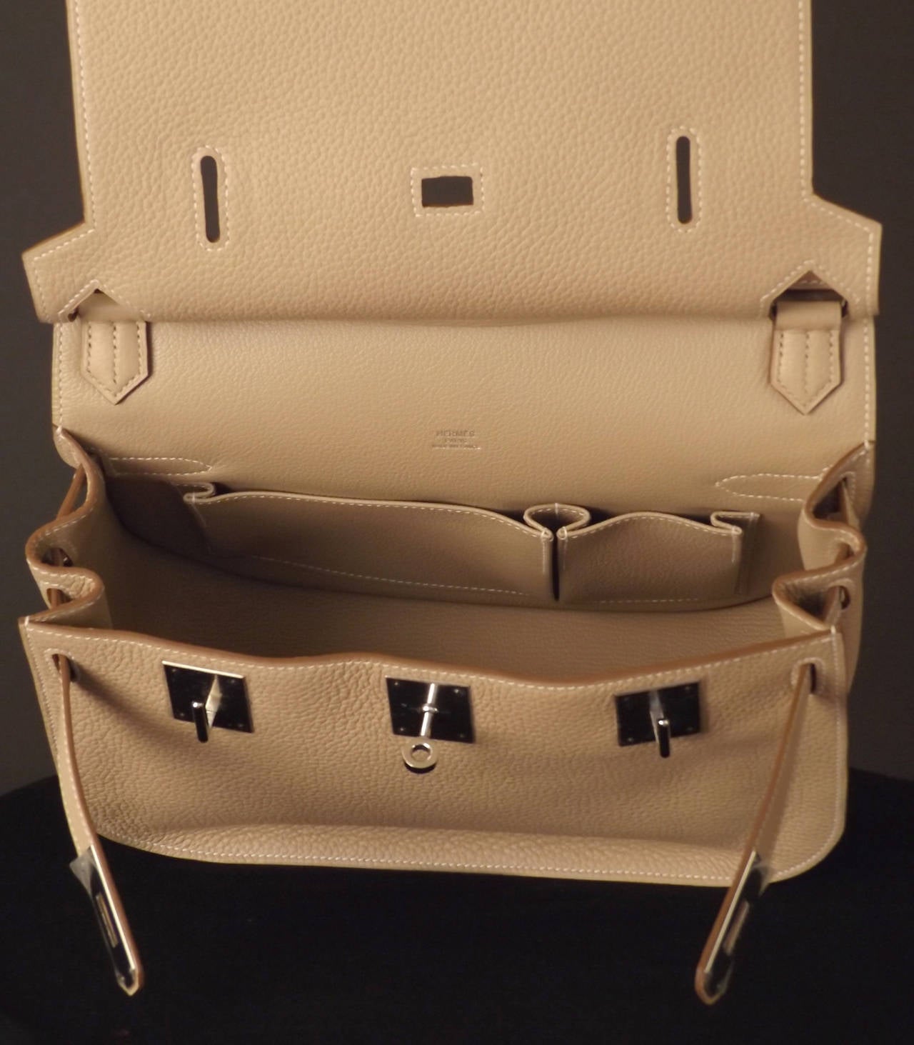 2011 Hermes Jypsiere 28 Taupe Taurillon Clemence Shoulder Bag 5
