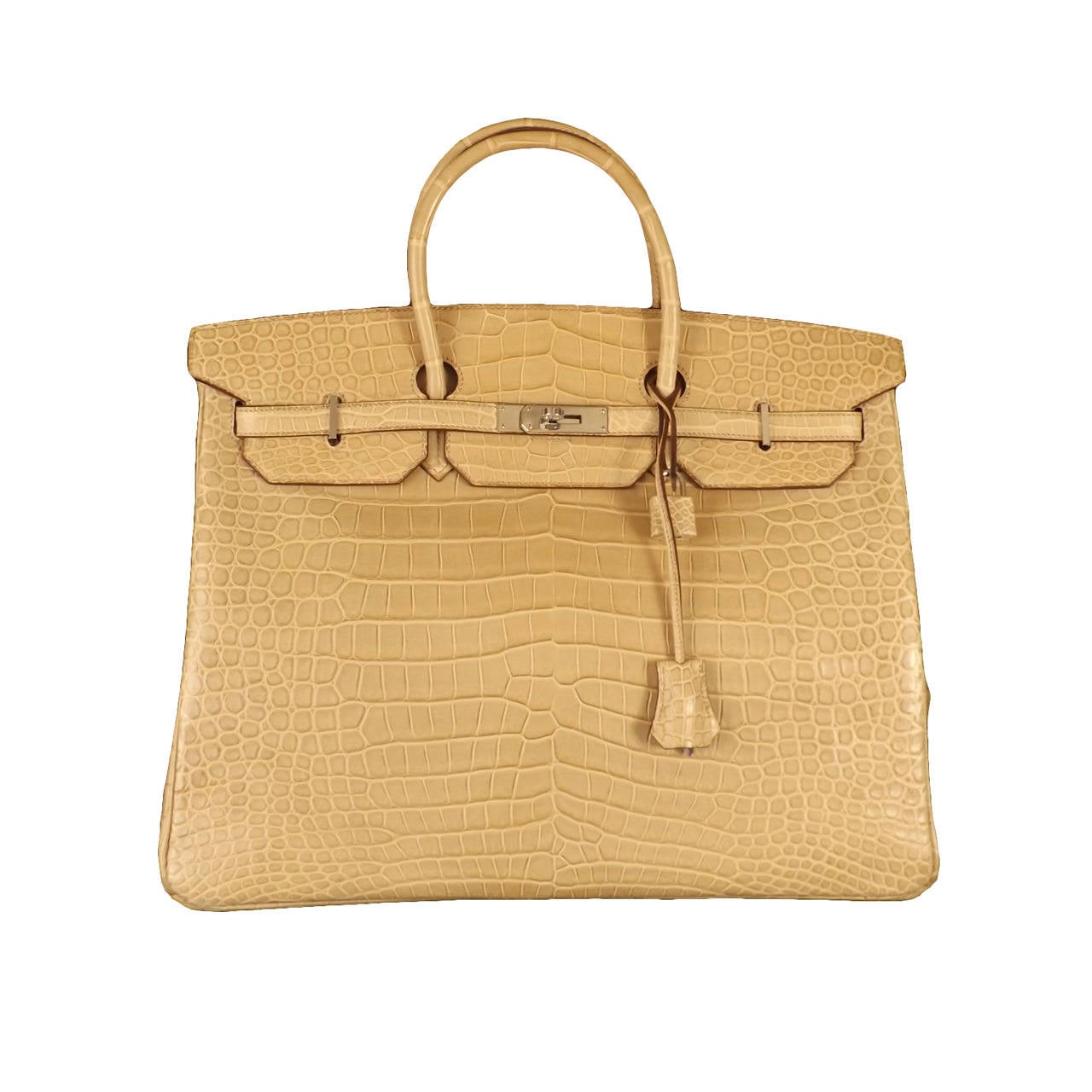 Hermes Ficelle Matte Porosus Crocodile 40cm Birkin