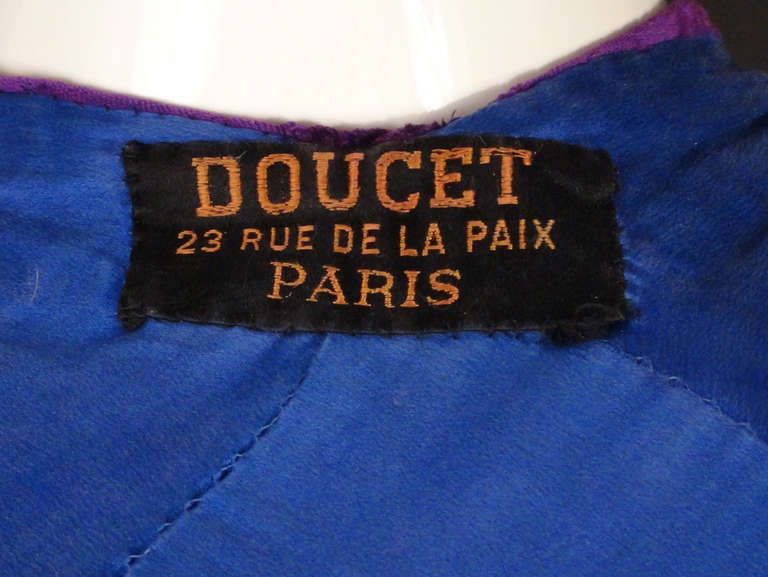 1912 Haute Couture Maison Doucet Velvet Coat For Sale 6