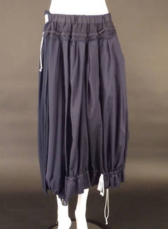 2008 Comme Des Garcons Navy Organza & Cotton Skirt